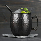 1 Piece 550ml Perfect Hammered Moscow Mule Mug Drum- Copper Plated Beer Cup Coffee Cup Stainless Steel-Copper Plated Cup
