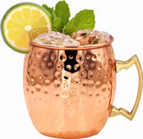 1 Piece 550ml Perfect Hammered Moscow Mule Mug Drum- Copper Plated Beer Cup Coffee Cup Stainless Steel-Copper Plated Cup
