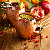 1 Piece 550ml Perfect Hammered Moscow Mule Mug Drum- Copper Plated Beer Cup Coffee Cup Stainless Steel-Copper Plated Cup