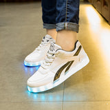New Fashion USB Charge LED Shoes for Kids Luminous Glowing Sneakers with Light Up Sole Boys Basket Femme LED Slippers 20