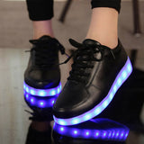 New Fashion USB Charge LED Shoes for Kids Luminous Glowing Sneakers with Light Up Sole Boys Basket Femme LED Slippers 20