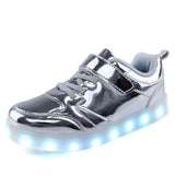 New fashion bright LED light shoes night cool USB charging children men and women colorful casual shoes