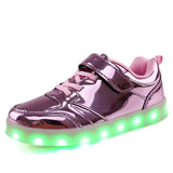 New fashion bright LED light shoes night cool USB charging children men and women colorful casual shoes