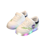 Casual Children Shoes Kid LED Light Floral Decoration Hook&Loop Soft Running Sports Shoes Hot Selling Child Shoe L1
