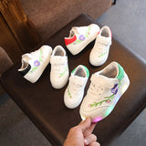 Casual Children Shoes Kid LED Light Floral Decoration Hook&Loop Soft Running Sports Shoes Hot Selling Child Shoe L1