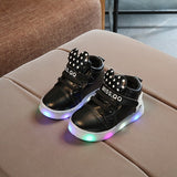 New Baby Boys Girls Luminous Sports Shoes LED Luminous Sneakers Children Cartoon Non-slip Shoes Kids Casual Shiny Star Shoe