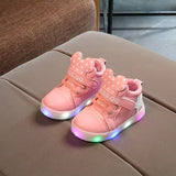 New Baby Boys Girls Luminous Sports Shoes LED Luminous Sneakers Children Cartoon Non-slip Shoes Kids Casual Shiny Star Shoe