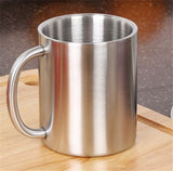 Chic 304 Stainless Steel Mugs Double Titanium Anti-hot Mug Plating Gold Rose Sliver Coffee Cup Breakfast Milk Cups Mug 450ml