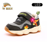Dinoskulls Dinosaur shoes baby casual shoes infant shoes Boys girl leather mesh breathable LED Lighted kids sport shoes Sneakers