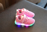 EUR 21-25 2017 Baby Luminous Sneakers Shoes With Child'S Casual Shoe Girl LED Lighted Sneakers Mesh Boy Fashion Sport Solid Shoe