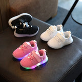 EUR 21-25 2017 Baby Luminous Sneakers Shoes With Child'S Casual Shoe Girl LED Lighted Sneakers Mesh Boy Fashion Sport Solid Shoe