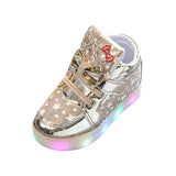 Fashion Colorful Star Luminous Light Shoes Toddler Baby Sneakers Child Casual PU Leather shoes New cute autumn winter Anti-slip