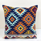 Home Decor Embroidered Cushion Cover Kilim Geometric Canvas Cotton Square Embroidery Pillow Cover 45x45cm Pillow Sham