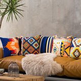 Home Decor Embroidered Cushion Cover Kilim Geometric Canvas Cotton Square Embroidery Pillow Cover 45x45cm Pillow Sham