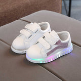 Infant Tennis Fashion Sports Children Sneakers LED Lighted Hook&Loop Lovely Casual Boys Girls Shoes Fantastic Cool Kids Shoes