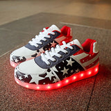 USB charging Glowing sneakers Footwear Women Children led shoes infant Light Up basket led slippers Luminous sneakers