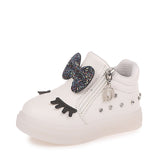 Mumoresip Kids Shoes For Baby Girl With Sequined Bow-knot Children Glowing Sneakers Luminous LED Girls Shoes Eyelash School Shoe