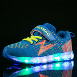 NEW Glowing Sneakers Child Mesh Shoes Children Boys USB Charging Light Shoes Girls Lighted Luminous Kids Size 25-36 04