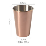 Plated Golden Glass 304 Stainless Steel Mugs Silver Rose Gold Breakfast Milk Fruit juice Tea Coffee Mugs Plating Metal Cup 1pcs