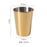 Plated Golden Glass 304 Stainless Steel Mugs Silver Rose Gold Breakfast Milk Fruit juice Tea Coffee Mugs Plating Metal Cup 1pcs
