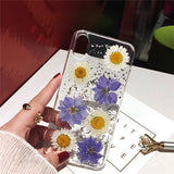Qianliyao Dried Real Flower Cases For iPhone XS Max XR Case Handmade Clear Soft Back Cover For iPhone 6 6S 7 8 Plus X Phone Case