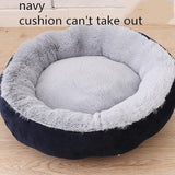 Round Plush Dog Sofas Winter Dog House Kennel for Pug Little Bulldog with Detachable Pillow Cushion Hotsale Petshop Pet Supplies