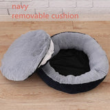 Round Plush Dog Sofas Winter Dog House Kennel for Pug Little Bulldog with Detachable Pillow Cushion Hotsale Petshop Pet Supplies