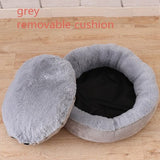 Round Plush Dog Sofas Winter Dog House Kennel for Pug Little Bulldog with Detachable Pillow Cushion Hotsale Petshop Pet Supplies