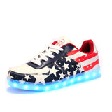 Size 25-44 Usb led shoes Luminous Sneakers tennis Led Slippers kids Lights Up shoes LED sneakers glowing