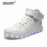 Size 25-44 Usb led shoes Luminous Sneakers tennis Led Slippers kids Lights Up shoes LED sneakers glowing