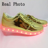 New Fashion USB Charge LED Shoes for Kids Luminous Glowing Sneakers with Light Up Sole Boys Basket Femme LED Slippers 20