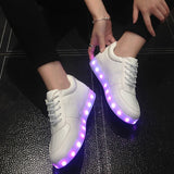 New Fashion USB Charge LED Shoes for Kids Luminous Glowing Sneakers with Light Up Sole Boys Basket Femme LED Slippers 20