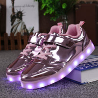 New fashion bright LED light shoes night cool USB charging children men and women colorful casual shoes
