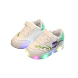 Casual Children Shoes Kid LED Light Floral Decoration Hook&Loop Soft Running Sports Shoes Hot Selling Child Shoe L1