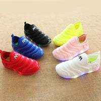 High quality LED slip on soft baby footwear elegant excellent girls boys sneakers all season lighting kids children shoes