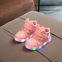 New Baby Boys Girls Luminous Sports Shoes LED Luminous Sneakers Children Cartoon Non-slip Shoes Kids Casual Shiny Star Shoe