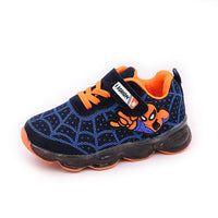 Children Shoes For Boys Toddlers Baby Boys Sports Sneakers With LED Glowing Luminous Shoes Kids Running Shoes Cartoon Spiderman
