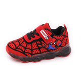 Children Shoes For Boys Toddlers Baby Boys Sports Sneakers With LED Glowing Luminous Shoes Kids Running Shoes Cartoon Spiderman