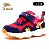 Dinoskulls Dinosaur shoes baby casual shoes infant shoes Boys girl leather mesh breathable LED Lighted kids sport shoes Sneakers
