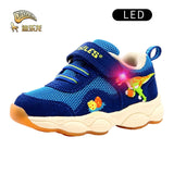 Dinoskulls Dinosaur shoes baby casual shoes infant shoes Boys girl leather mesh breathable LED Lighted kids sport shoes Sneakers