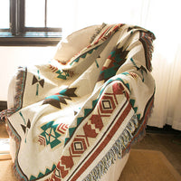 ESSIE HOME Kilim Blanket For Sofa Living Room Bedroom Rug Yarn Dyed Sofa Blanket Turkey Pattern Bedspread Tapestry