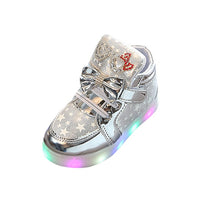 Fashion Colorful Star Luminous Light Shoes Toddler Baby Sneakers Child Casual PU Leather shoes New cute autumn winter Anti-slip