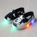 Girls flat shoes mickey led basic casual footwear led shoes cartoon for baby girl light shoes