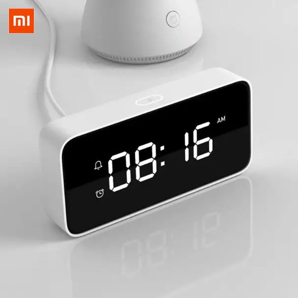 Original Xiaomi Xiaoai Smart Alarm Clock Voice Broadcast Clock ABS Table Dersktop Clocks AutomaticTime Calibration Mi Home App