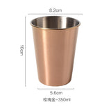 Plated Golden Glass 304 Stainless Steel Mugs Silver Rose Gold Breakfast Milk Fruit juice Tea Coffee Mugs Plating Metal Cup 1pcs