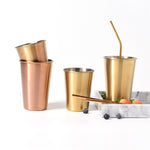 Plated Golden Glass 304 Stainless Steel Mugs Silver Rose Gold Breakfast Milk Fruit juice Tea Coffee Mugs Plating Metal Cup 1pcs