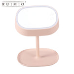 Rechargeable Touch Screen Lighted Makeup Mirror LED Lamp Table Stand Cosmetic Mirror Night Light