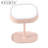 Rechargeable Touch Screen Lighted Makeup Mirror LED Lamp Table Stand Cosmetic Mirror Night Light