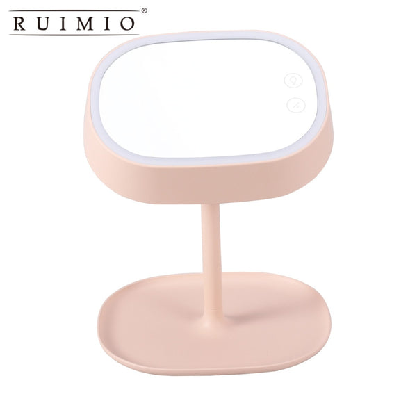 Rechargeable Touch Screen Lighted Makeup Mirror LED Lamp Table Stand Cosmetic Mirror Night Light