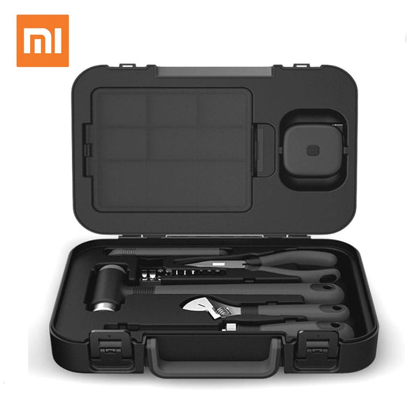 Xiaomi MIIIW 6+2 DIY Tool Kit General Household Hand Tool with Screwdriver Wrench Hammer Tape Plier Knife ToolBox -Black